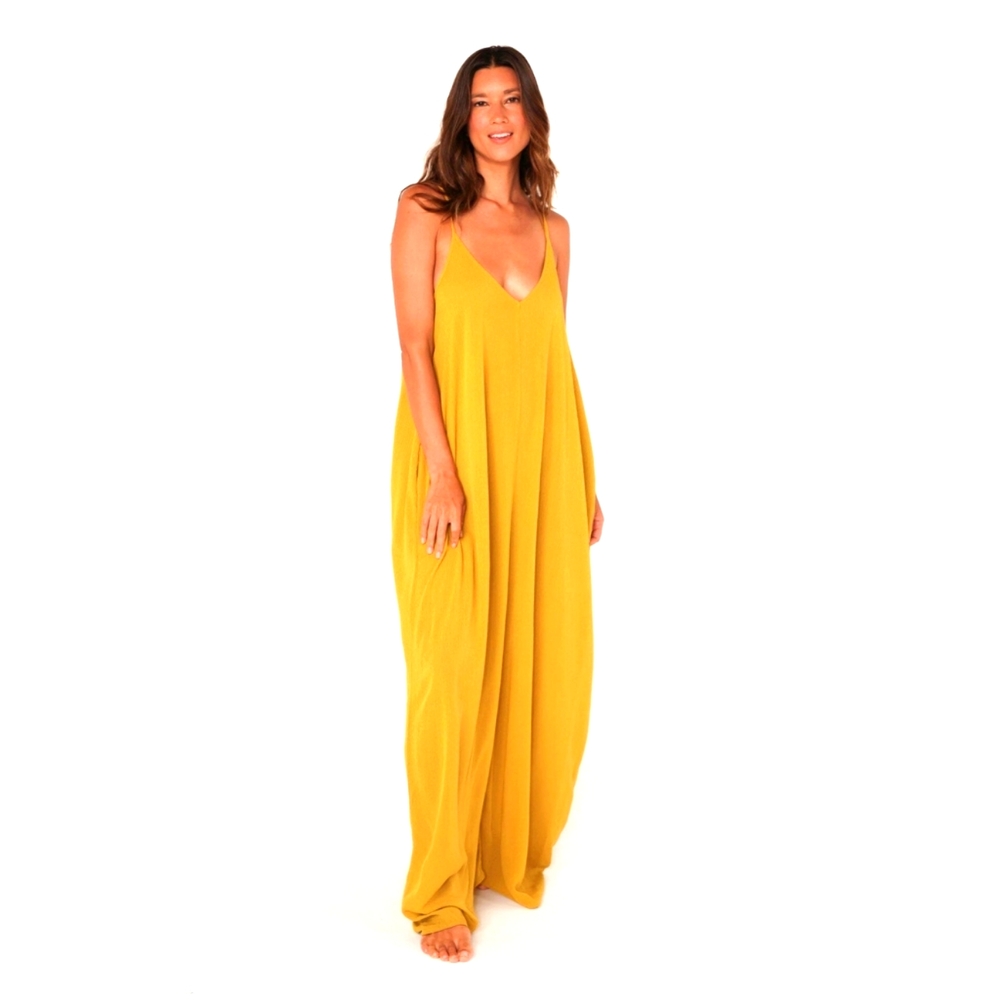 Weekend Mila Maxi Boho Dress (Bright Yellow) by Treasure and Bond Size XXS